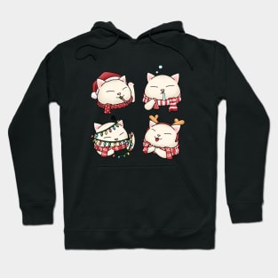 Meowy Christmas Cute Cat wearing Scarf Hoodie